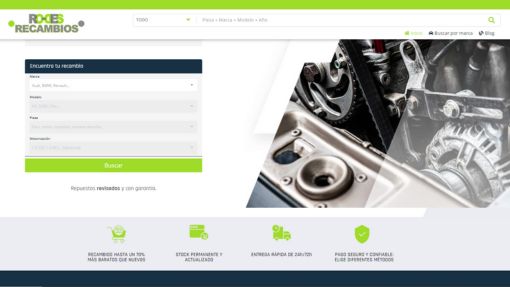 Plataforma online de piezas